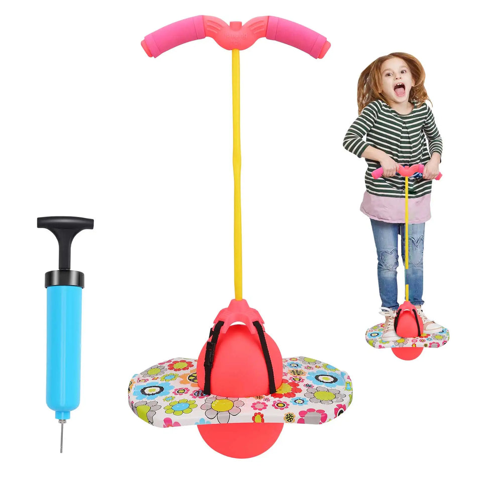 Pogo Ball cu Mâner pentru Copii cu Vârste de 6 Ani și Peste Pompa de Aer