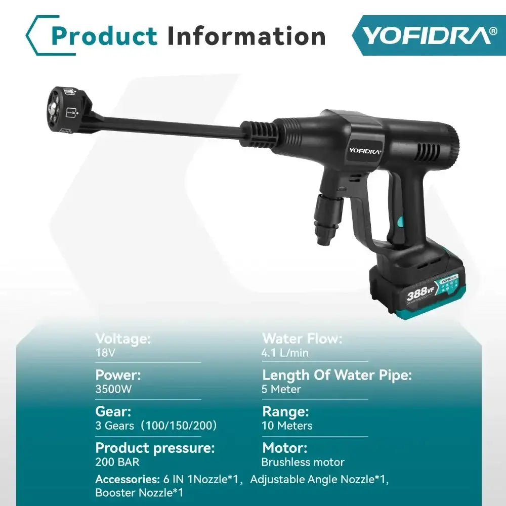 YOFIDRA 200Bar Brushless Pressure Washer Gun &ndash; Flow Control