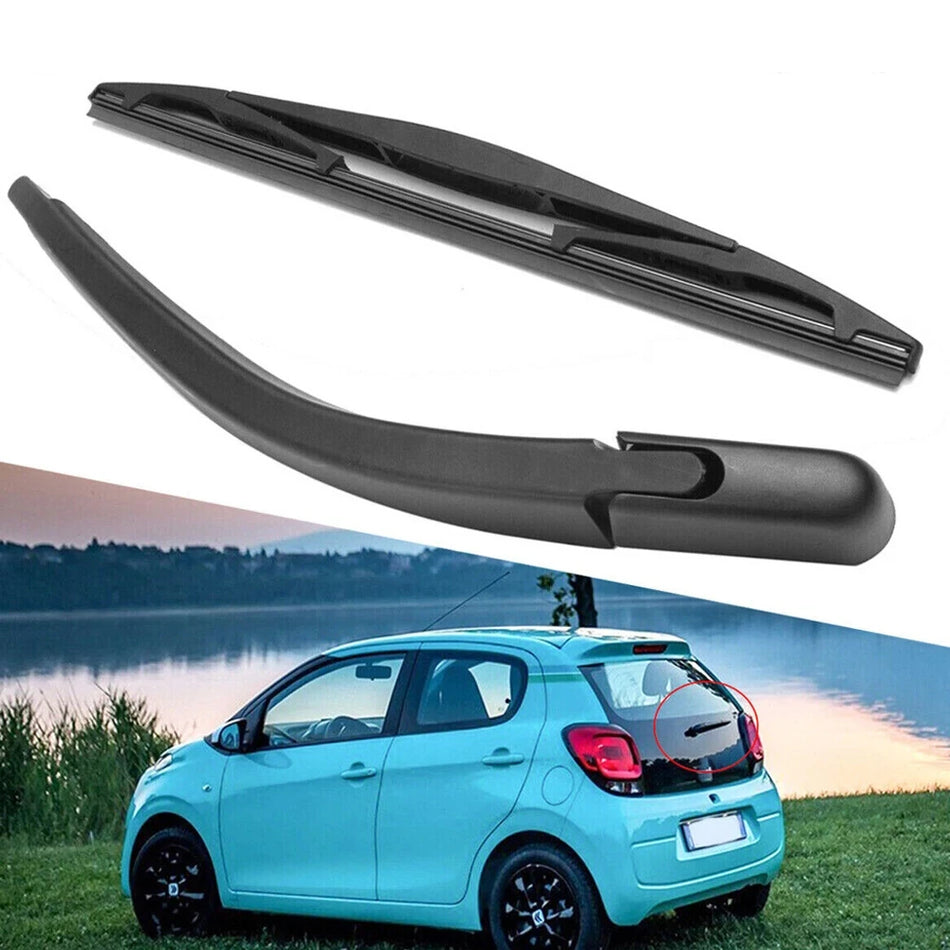 Achterruitenwisserarm en Rubberblad Set voor Peugeot 107, Citroën C1 MK1, Toyota Aygo MK1 2005-2014