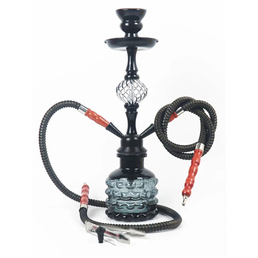 Set di bottiglie di vetro per narghilè arabe con tubo doppio e singolo