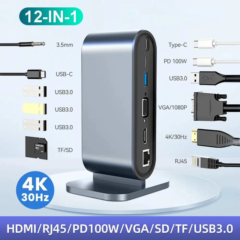 USB C Docking Station PD 100W USB C Hub &ndash; 4K HDMI Output