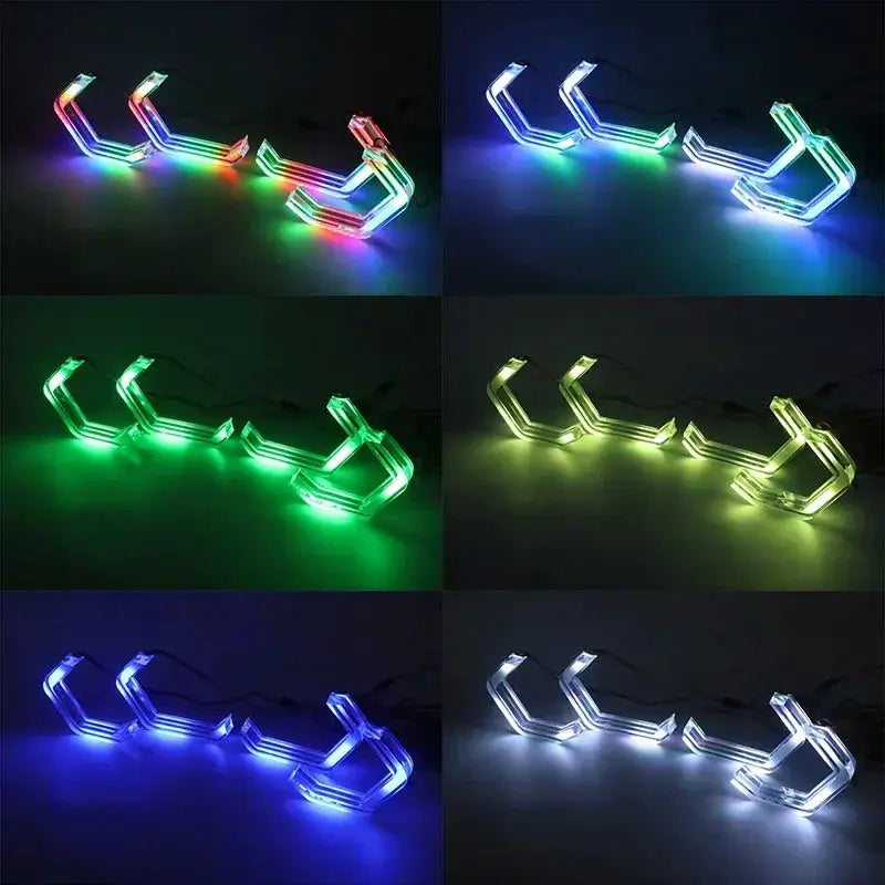 For BMW 3 Series E90 E91 2005-2012 M4 style LED Angel Eyes Kit Ring flashing RGB APP control Headlight Lamps with turn signal by InterCyprus Trading Ltd