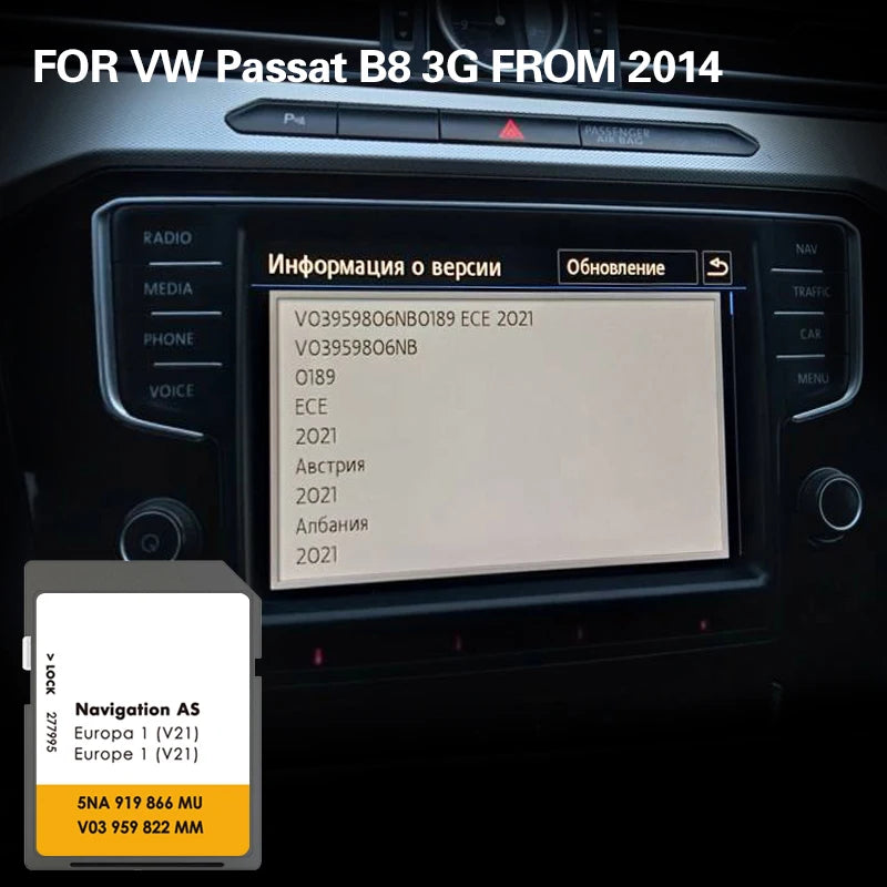 AS V21 VW Passat B8 2014 32GB NAVI - Map Navigation Card CHINA / for Passat B8