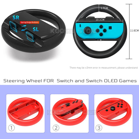 Nintendo Switch Game Accessories Set &ndash; Enhanced Gaming Experience with Joy Con Handle and Racing Steering Wheel