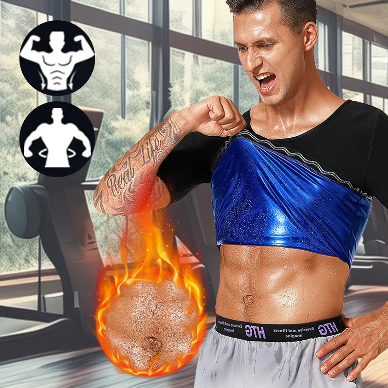 Men Short Sleeve Sauna Shirt &ndash; Breathable Heat Trapping