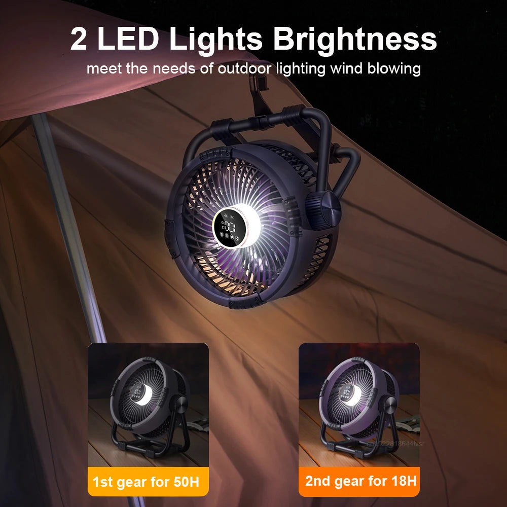 Camping Fan 20000mAh &ndash; Rechargeable With Hook Light