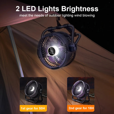 Camping Fan 20000mAh &ndash; Rechargeable With Hook Light
