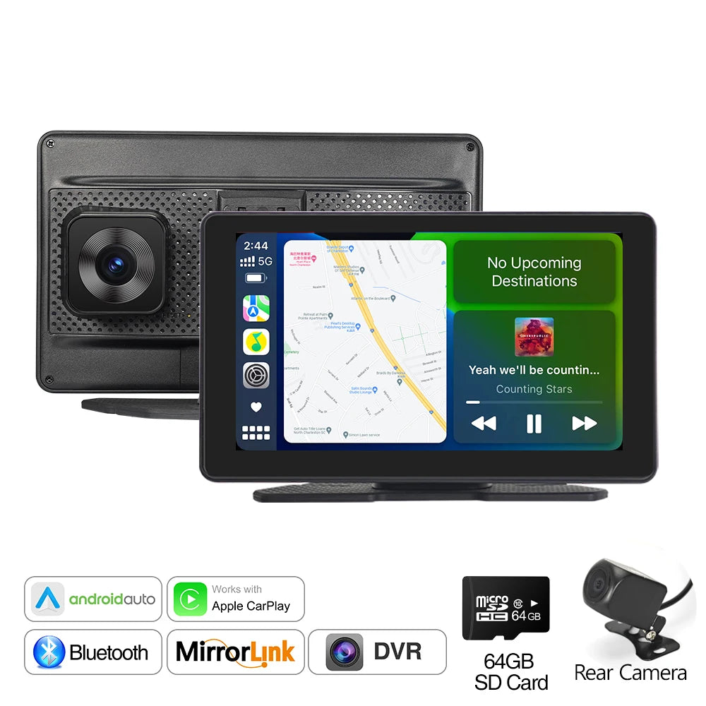 4K Dashcam 7inch Screen Driving Recorder &ndash; Wireless CarPlay 7inch Cam 64G