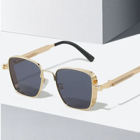 Men Driving Steampunk Square Sunglasses &ndash; UV400 Metal Frame