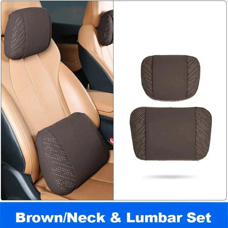 Vtear Universal Car Neck Pillow Lumbar Support Headrest Cushion Memory Foam Luminous Breathable Perforated Interior Accessories by InterCyprus Trading Ltd