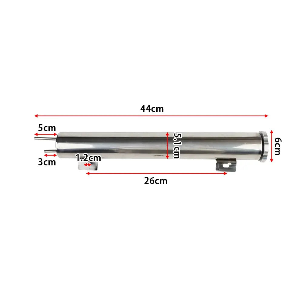 Universal 2''x13” / 3''x10” Radiator Coolant Overflow Puke Tank Polished Stainless Steel Radiator Coolant Overflow Tank Can by InterCyprus Trading Ltd