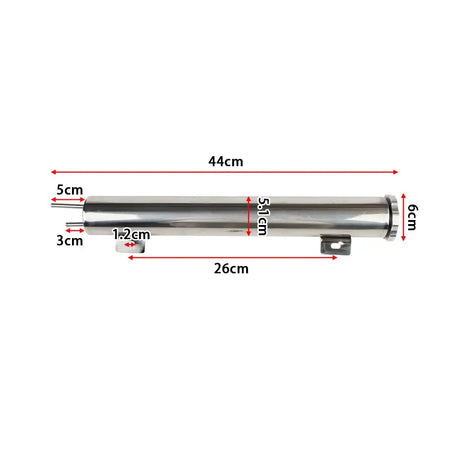 Universal 2''x13” / 3''x10” Radiator Coolant Overflow Puke Tank Polished Stainless Steel Radiator Coolant Overflow Tank Can by InterCyprus Trading Ltd
