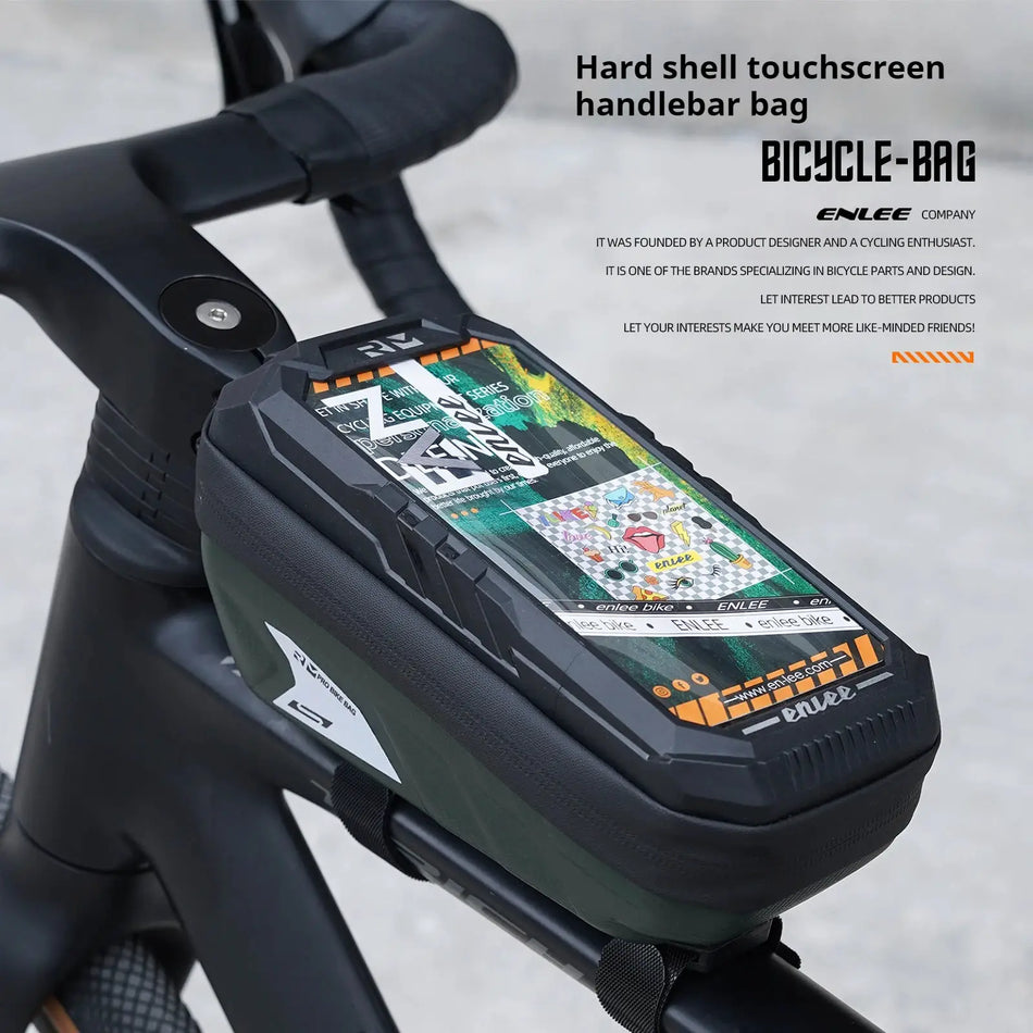 ENLEE Mountain Bike Top Tube Phone Touchscreen Front Bag Hard Shell Top Tube Bag Saddle Bag Cycling Gear Bag by InterCyprus Trading Ltd