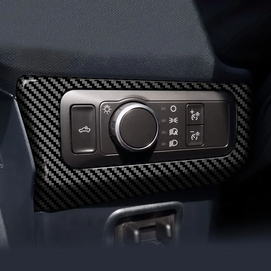 Капак на панела за превключвател на фарове Ford Maverick, ABS с черно покритие от въглеродни влакна