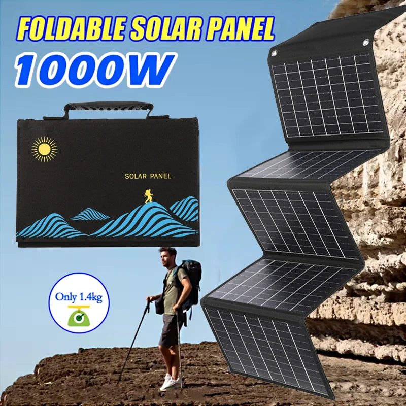 1000W Foldable Solar Panel 18V &ndash; USB DC Output For Outdoors