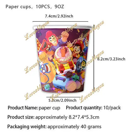 Game Mascot Birthday Party Decorations with Disposable Plates and Cups HY-I-1 / As Pictures