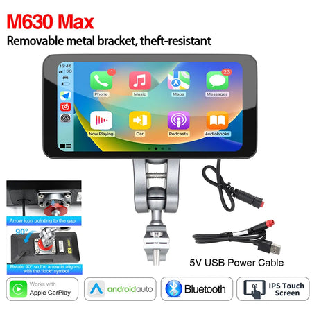 6.5inch CarPlay Motorcycle Screen &ndash; Wireless GPS Display M630 MAX