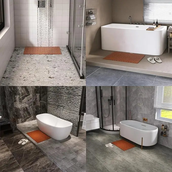 Teakträ Badmatta Halkfri Rullbar 70x50cm Inomhus Badrum