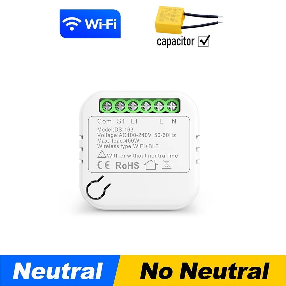 SLMPLEFUN WiFi Mini Smart Light Switch Module with 2-Way Control 1Receiver