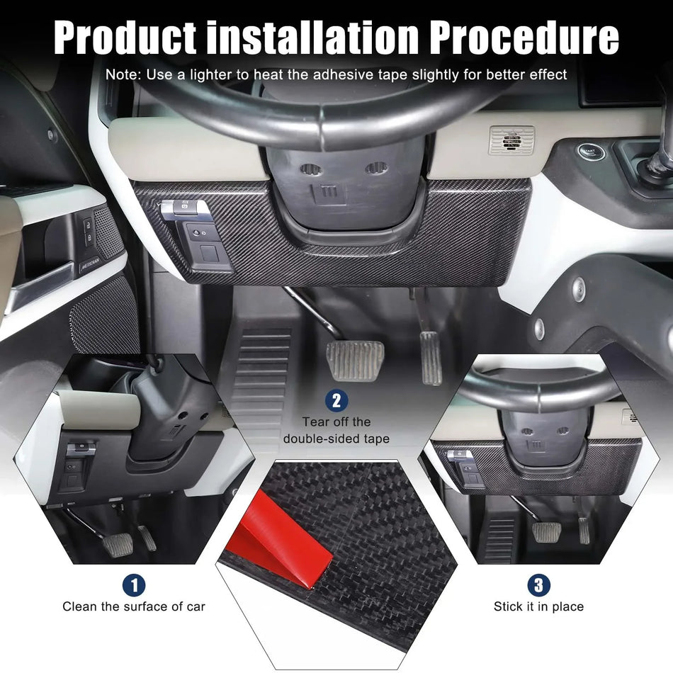 Äkta kolfiberförsvarspanel 90 110 130 Land Rover