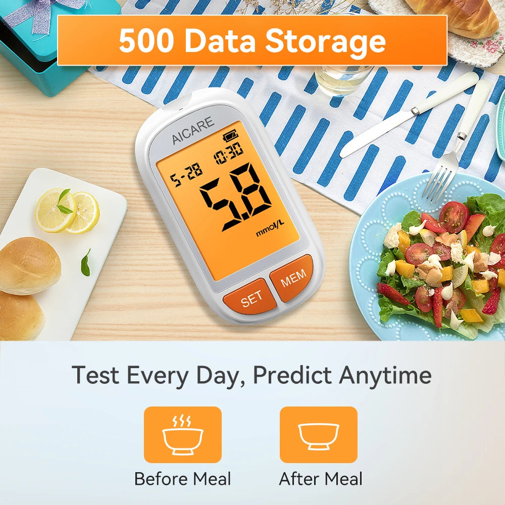 Aicare Blood Glucose Meter &ndash; Portable Accurate Glucometer