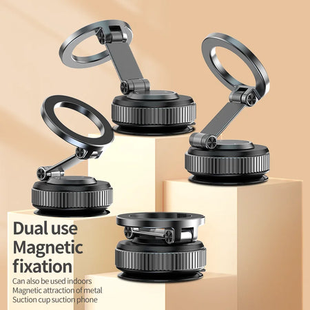 CrownQu Magnetic Vacuum Car Phone Holder &ndash; 360 Degree Multi-Angle Adjustment