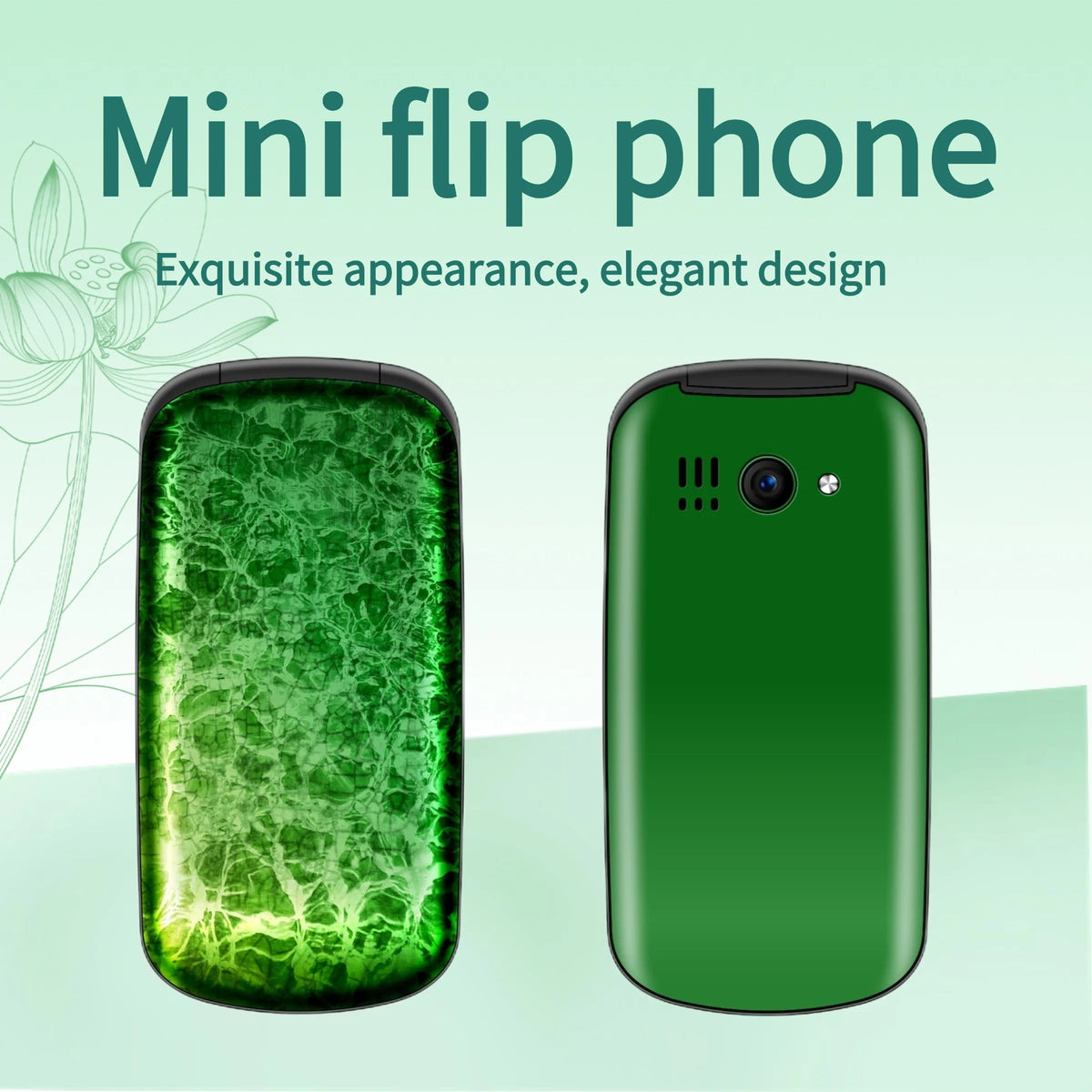 Cute Small Flip Clamshell Elderly Phone - Large Push Button