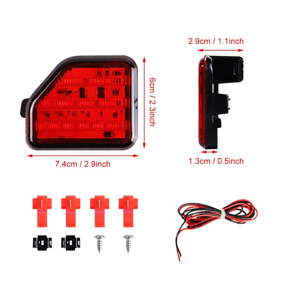 LED Rear Bumper Reflector Light for Jeep Wrangler JL 2018-2023 by InterCyprus Trading Ltd