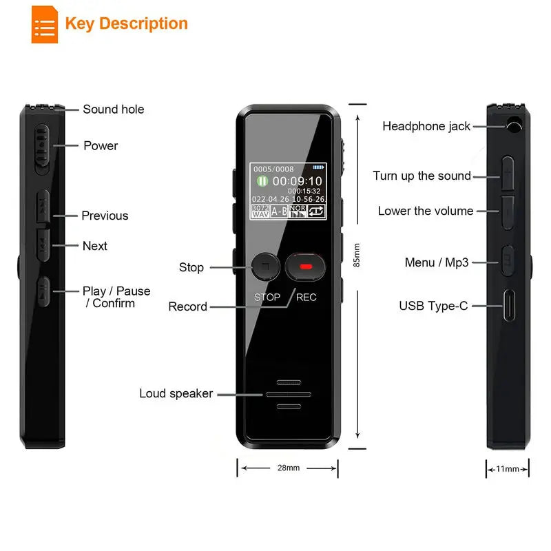 Vandlion V90C 64GB Digital Recorder