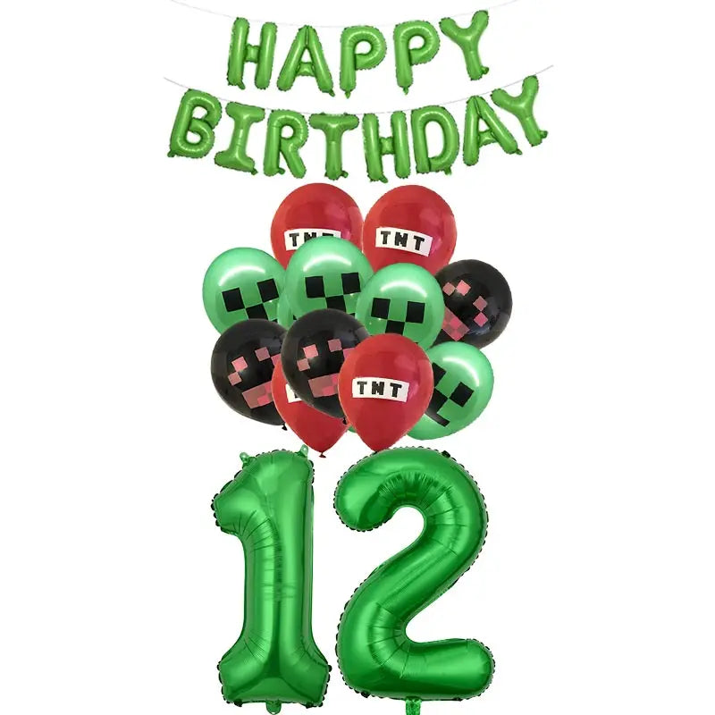 Birthday Party Cartoon Game Tableware Set for Kids balloon set 12