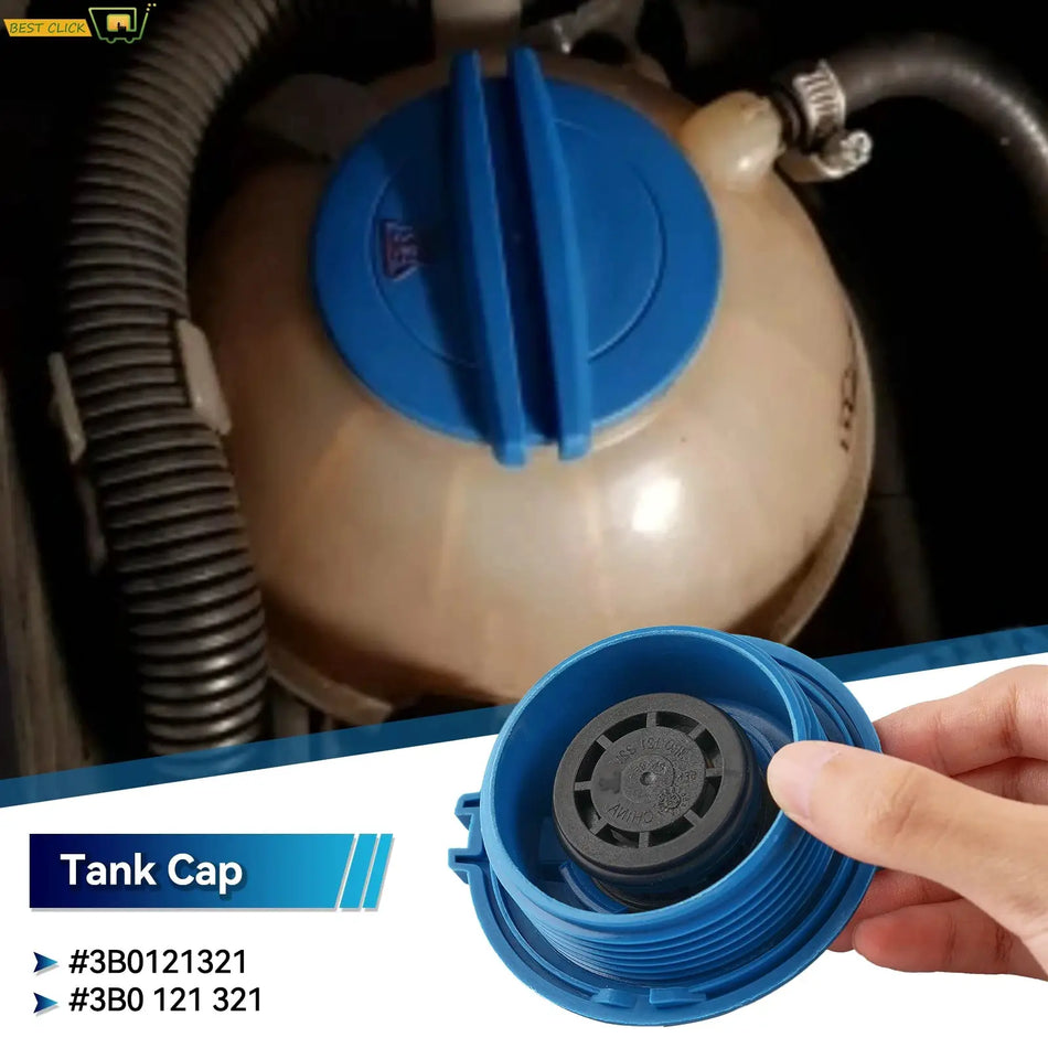 Radiator Water Coolant Reservoir Expansion Storage Tank Cover 3B0121321 Fit For Audi A3 A4 A6 VW Passat B5 Jetta Golf Eos Polo by InterCyprus Trading Ltd