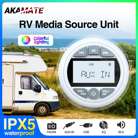 MS-12RV-1 RV Stereo Radio &ndash; Bluetooth IPX5 200W Output