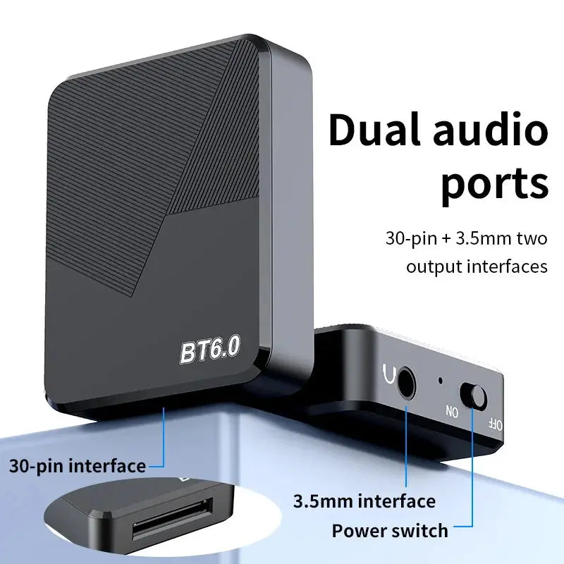 KEBIDUMEI 30 Pin Bluetooth 6.0 Audio Receiver For IPhone IPod 30 PIN Analog Speaker HIFI Stereo 3.5mm Aux Wireless Audio Adapter by InterCyprus Trading Ltd