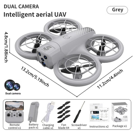 Mini RC Drone CZ05 - 4K HD Camera and Optical Flow With Camera Gray
