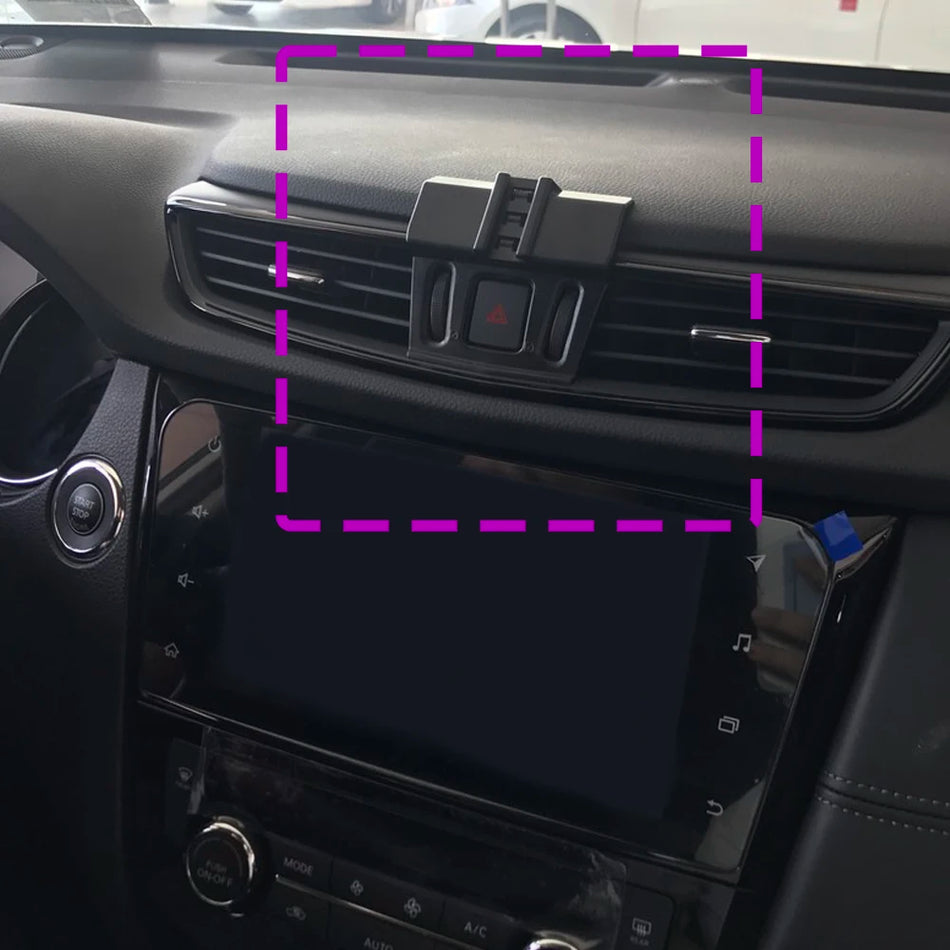 Supporto per telefono a base fissa Nissan Qashqai J11 con ricarica wireless