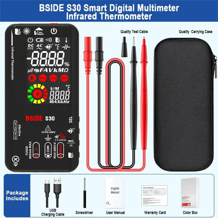 BSIDE Smart Digital Multimeter Infrared Temperature True RMS S30 Black