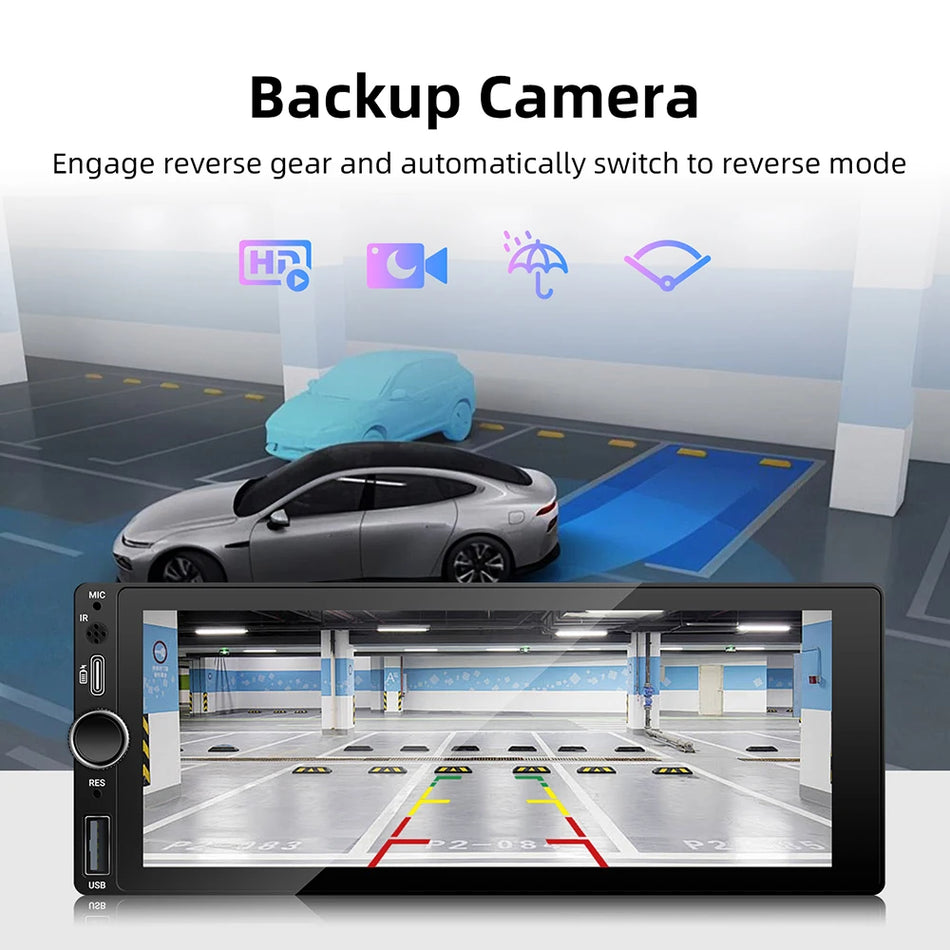 6.86-Ιντσών Android MP5 Αυτοκινητιστικό Ραδιόφωνο με CarPlay, Android Auto, Bluetooth