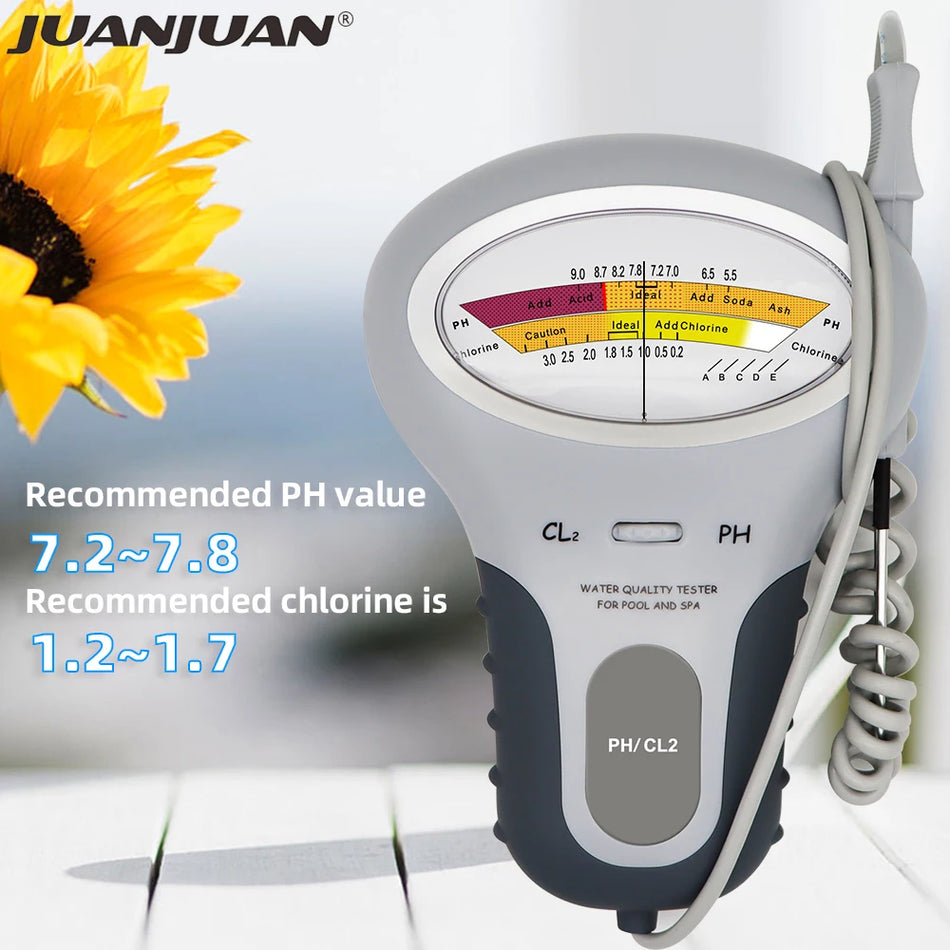2-In-1 pH and Chlorine Meter for Pools and Aquariums, Analog Tester