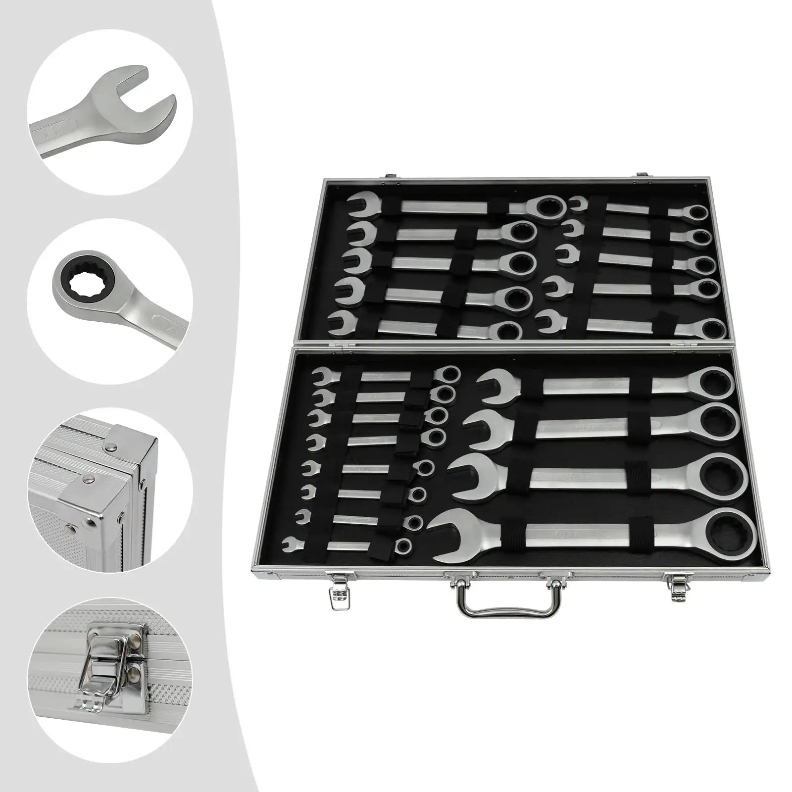 22 Piece Ratchet Wrench Set &ndash; Smooth Polished Finish