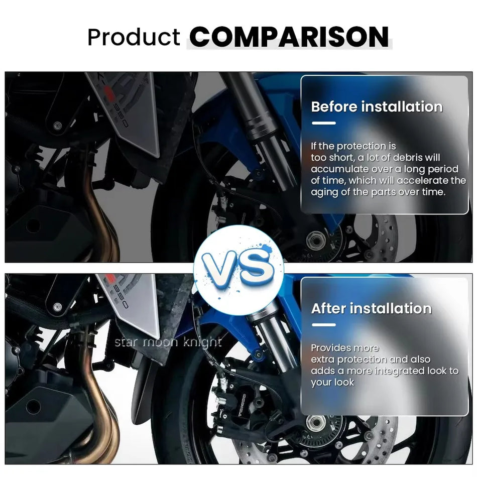 Extensão de Guarda-lamas Suzuki GSX-S Prolongador do Para-lamas Dianteiro Protetor contra Salpicos para GSX-S1000, GSX-S950, GSX-S1000 GT