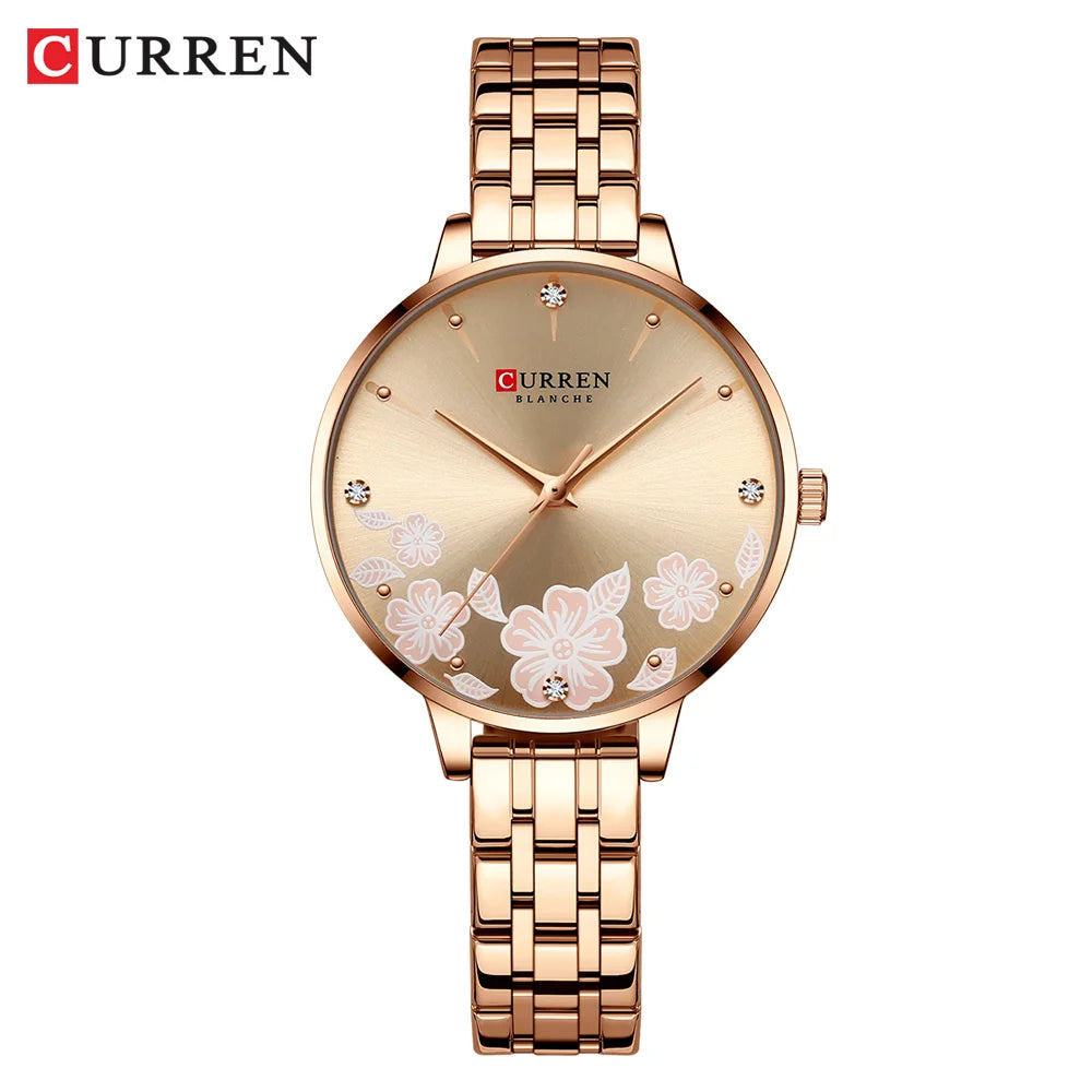 CURREN Ultra Thin Stainless Steel Women&rsquo;s Quartz Watch rose