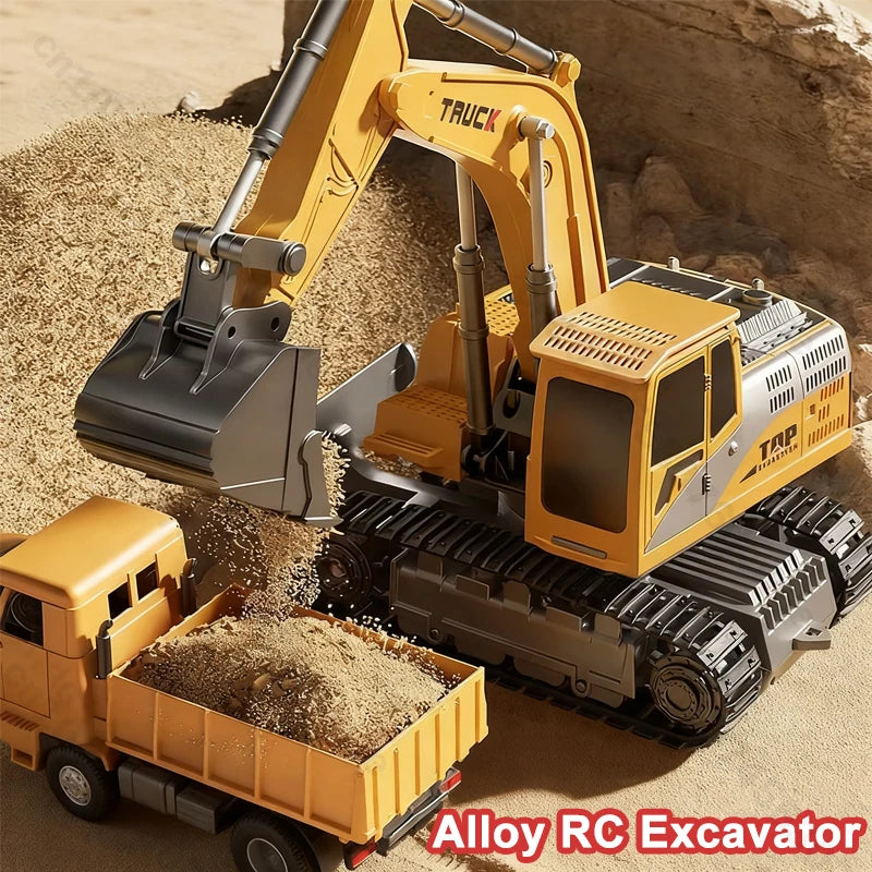 Excavator RC din aliaj Conusea 11/9/6CH jucărie cu telecomandă cu lumini și sunet