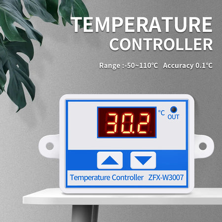 ZFX-W3007 Temperature Controller &ndash; Red Display NTC Probe DC12-60V
