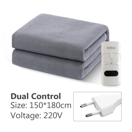 Electric Blanket 220V Thicken Thermostat &ndash; Cozy Warmth Grey 150X180CM