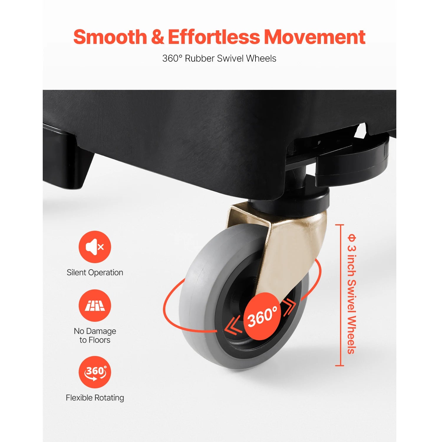 SucceBuy Trash Can Dolly XDL-90A-D - Lockable Wheels