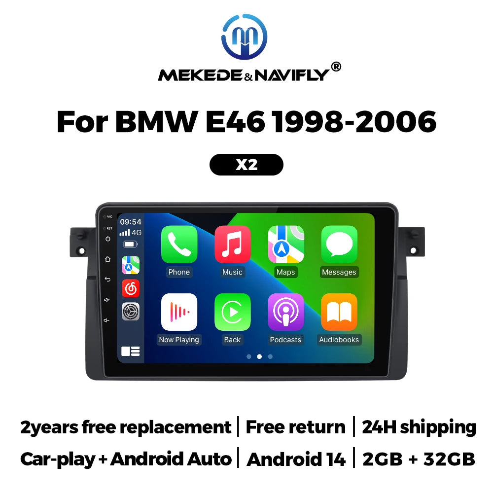NaviFly MEKEDE Android 14 Wireless Carplay Auto Car Radio Stereo &ndash; Seamless Connectivity for BMW E46 M3 1998-2006 2-32