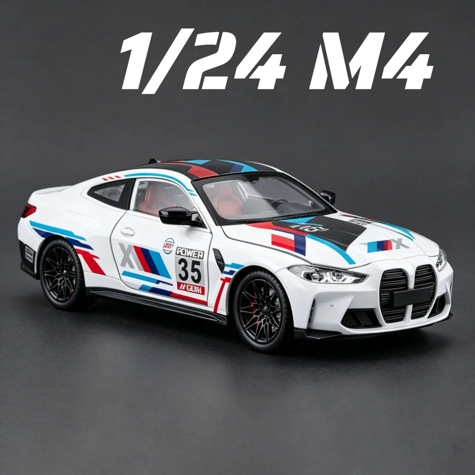 1:24 Schaal Diecast Auto Model Speelgoed M4 M3 GTR E46 Voorwielbesturing