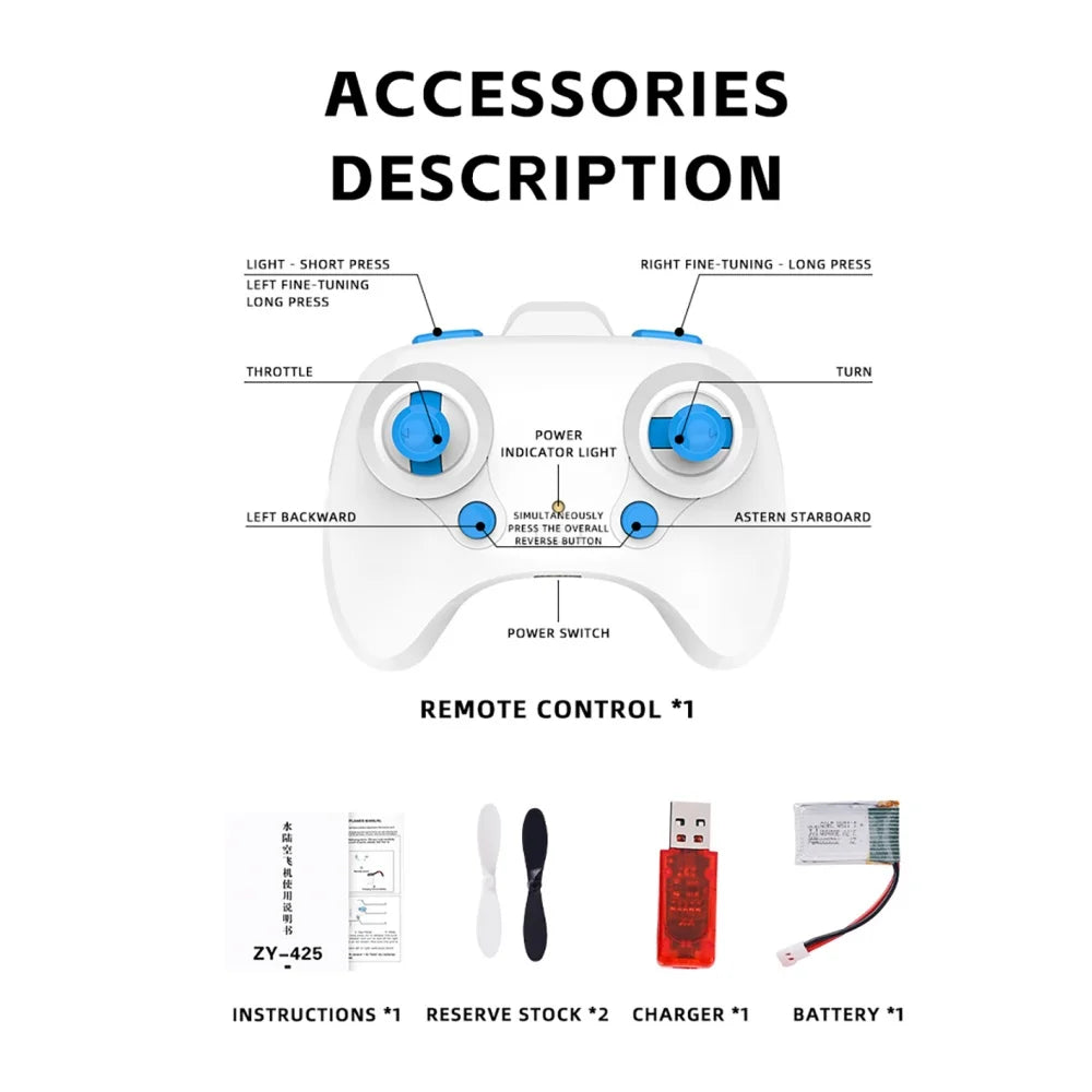 ZHIYANG ZY-425 All-Terrain Electric RC Airplane with LED Lights