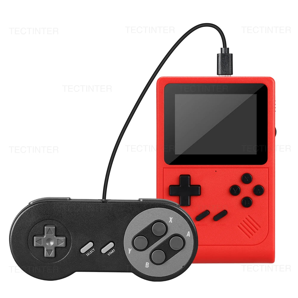 GB300 Portable Handheld Game Console with 6000+ Retro Games, 3.0 Inch Screen, AV Output Red with Gamepad