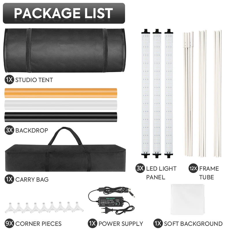 Light Box Photo Tent &ndash; Three Dimming Lights Included 80cm light tent / Russian Federation